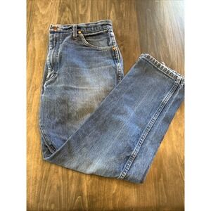 Wrangler 13mwz Cowboy Cut Jeans Men's 36x30 Blue Cotton Denim Straight Workwear